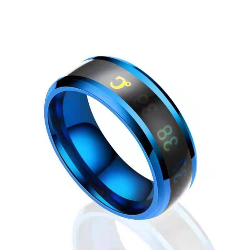 Personalized Intelligent Ring Automatic Color Change Temperature Sensing Ring Durable Stainless Steel Ring