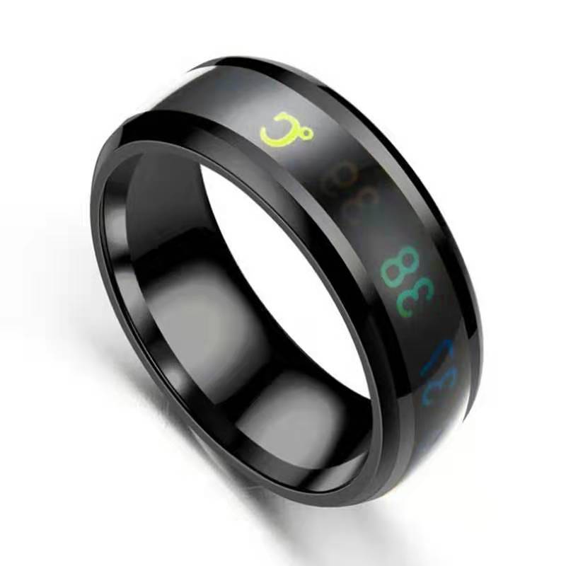 Personalized Intelligent Ring Automatic Color Change Temperature Sensing Ring Durable Stainless Steel Ring