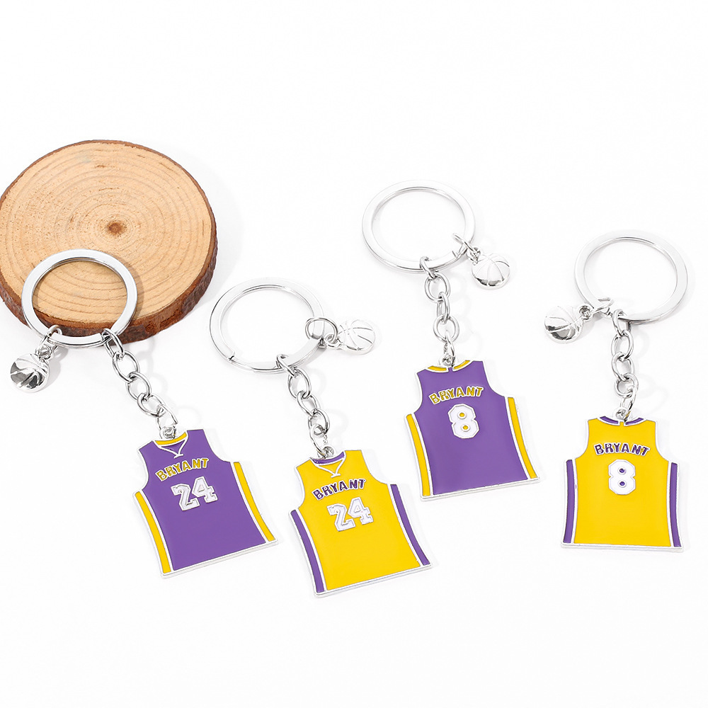 Fashion Simple Creative NBA Basketball Uniform Keychain Kobe Jersey Keychain for Unisex