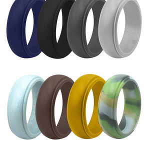 Best Selling Breathable Silicone Rubber Rings Men's Outdoor Sports Ring Step Edge Airflow Inner Grooves Design