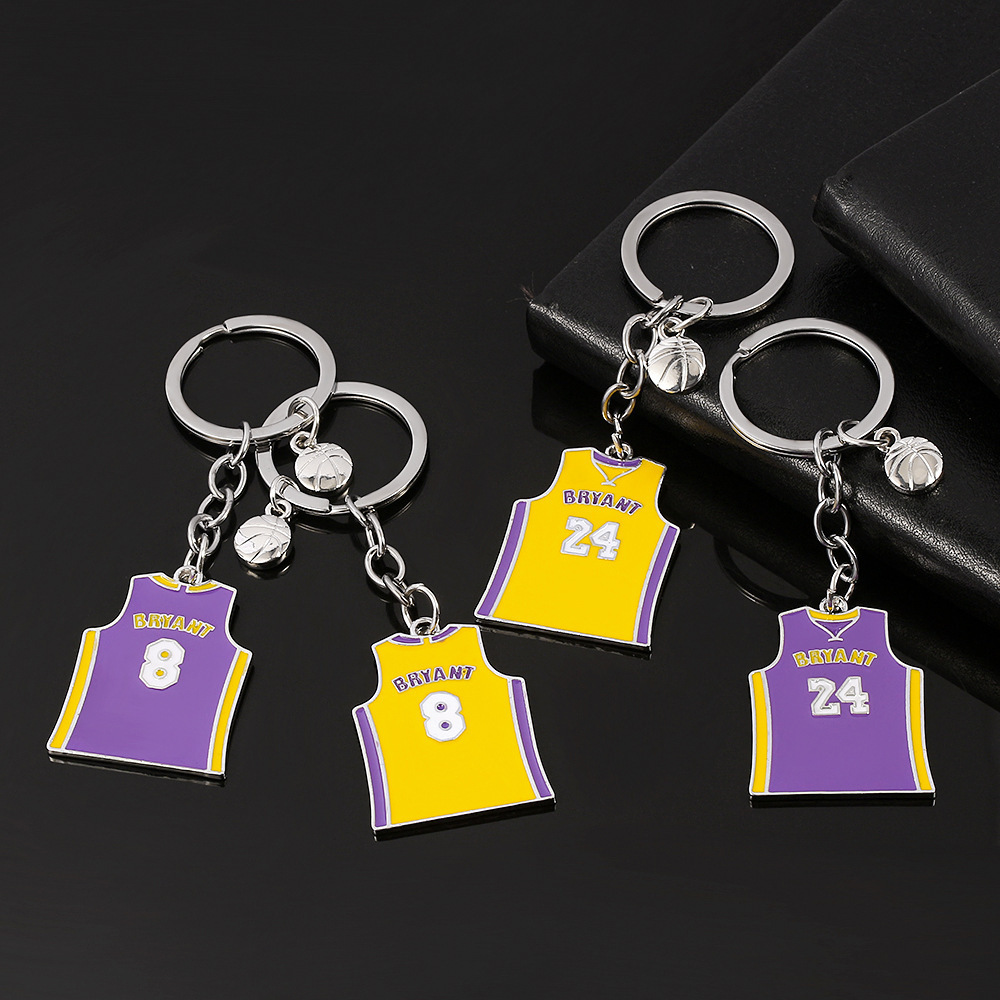 Fashion Simple Creative NBA Basketball Uniform Keychain Kobe Jersey Keychain for Unisex