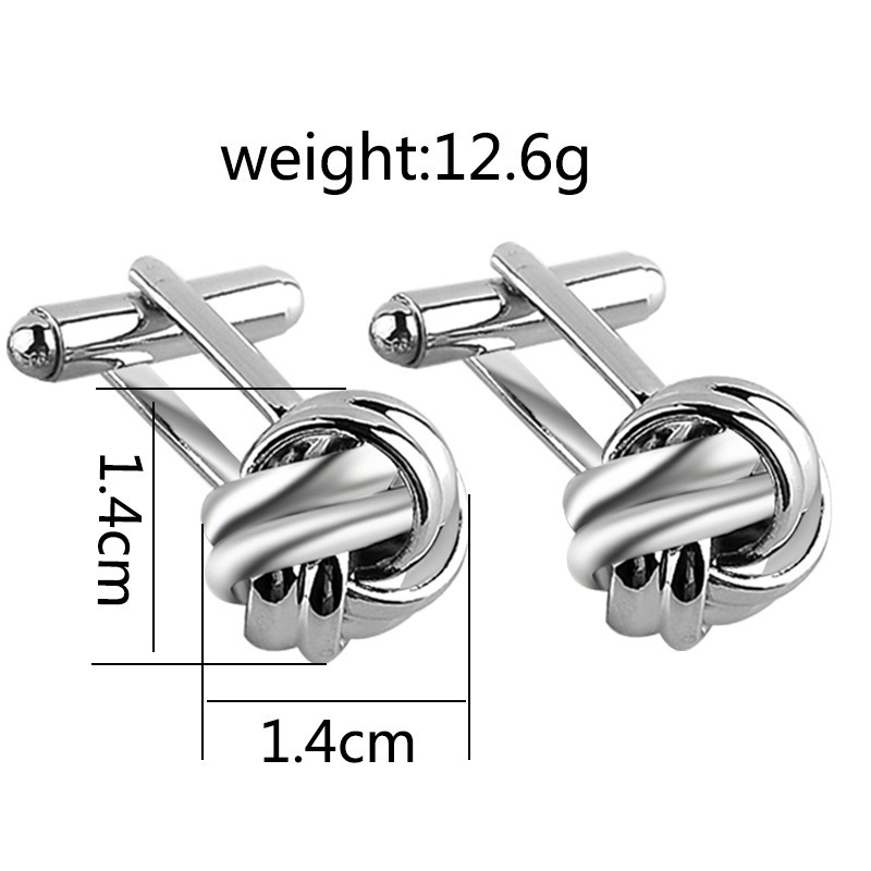 Twist Cufflink Brass Silver Knot Cuff Links Cuff Links Cufflinks Men's Suit Business Dress Shirt Button Cufflinks for Mens