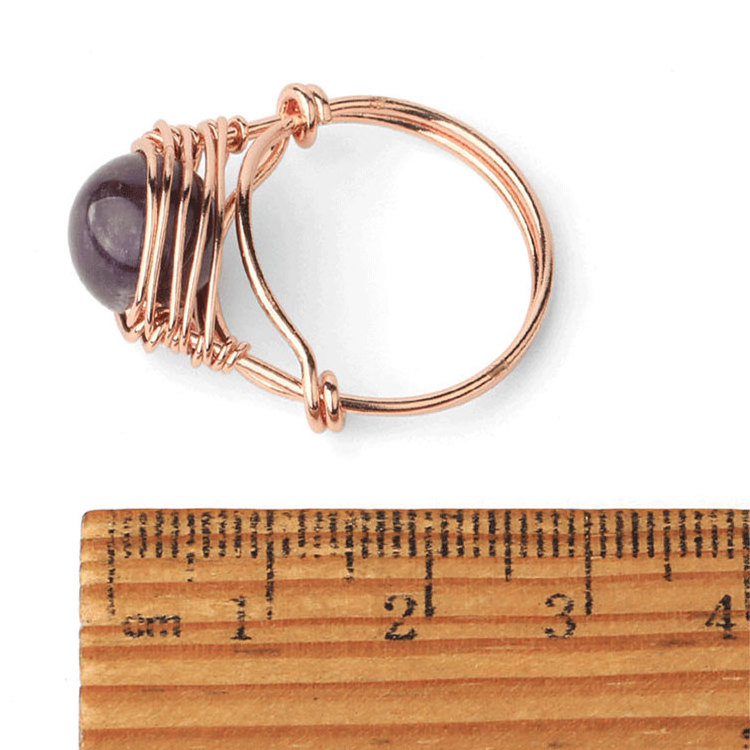 Rose Gold Plated Gemstone Rings Women Natural Healing Stone Rose Quartz Amethyst Opal Ring Wire Wrapped Carnelian Crystal Ring