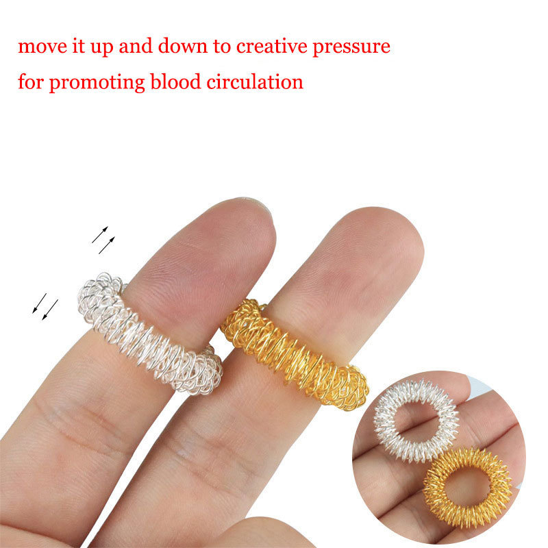 SC Wholesale Mini Spring Anti Anxiety Fidget Rings Toys Promote Blood Circulation Acupuncture Finger Massage Rings Women Men