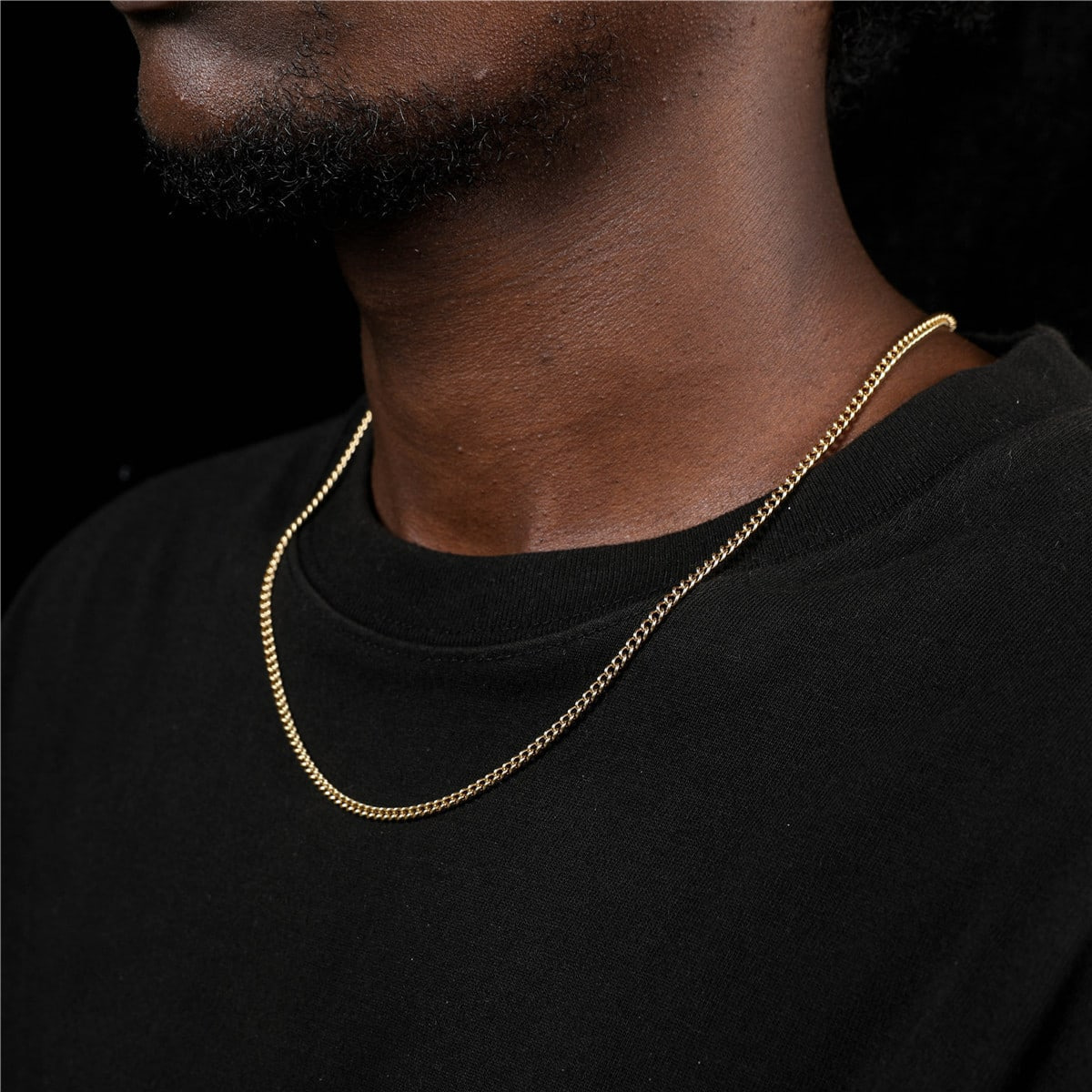 Factory Wholesale Men's Hip Hop Stainless Steel Necklace Jewelry Simple 3mm 55cm Gold Silver Black Plain Chain Necklace for Men