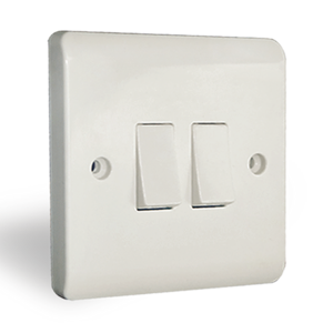 CE CB 10A 2 Gang 1 Way Electric Light Switch