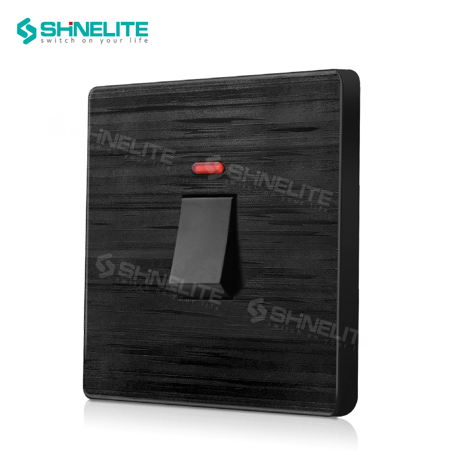 CE CB GCC Shinelite  brushed plate electrical light switch push button switch