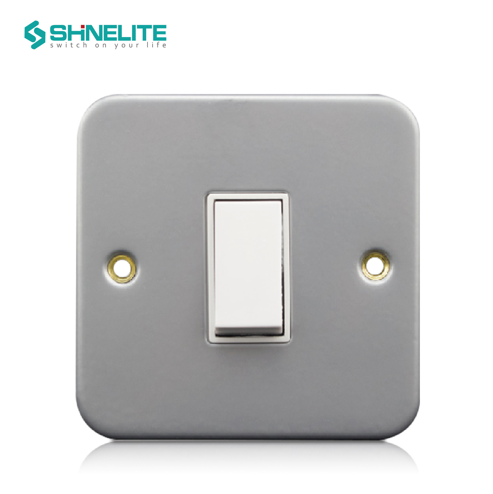 Modern electrical metal clad 1 gang dimmer wall light switch