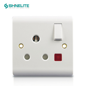 SHINELITE SQM SASO GCC CE CB GCC Certificate BS bakelite switch 15A round pin plug switch socket