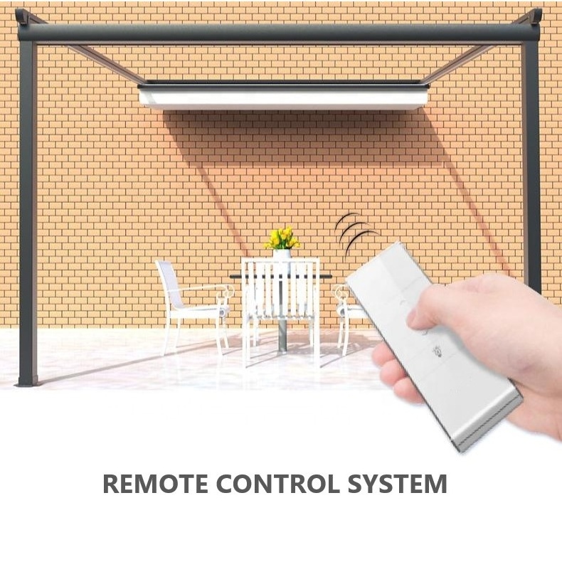 Shinilion Hot Sale Motorized Aluminium Gazebo Pergolas Waterproof PVC Fabric Retractable Awning Roof Canopy Pergola