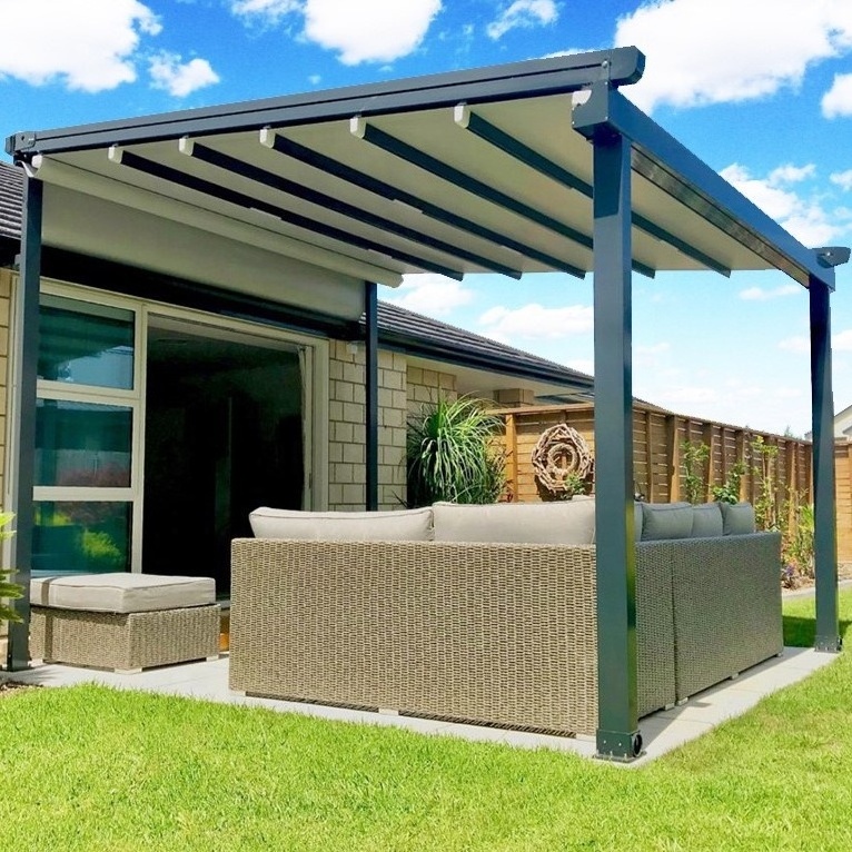 Shinilion Hot Sale Motorized Aluminium Gazebo Pergolas Waterproof PVC Fabric Retractable Awning Roof Canopy Pergola