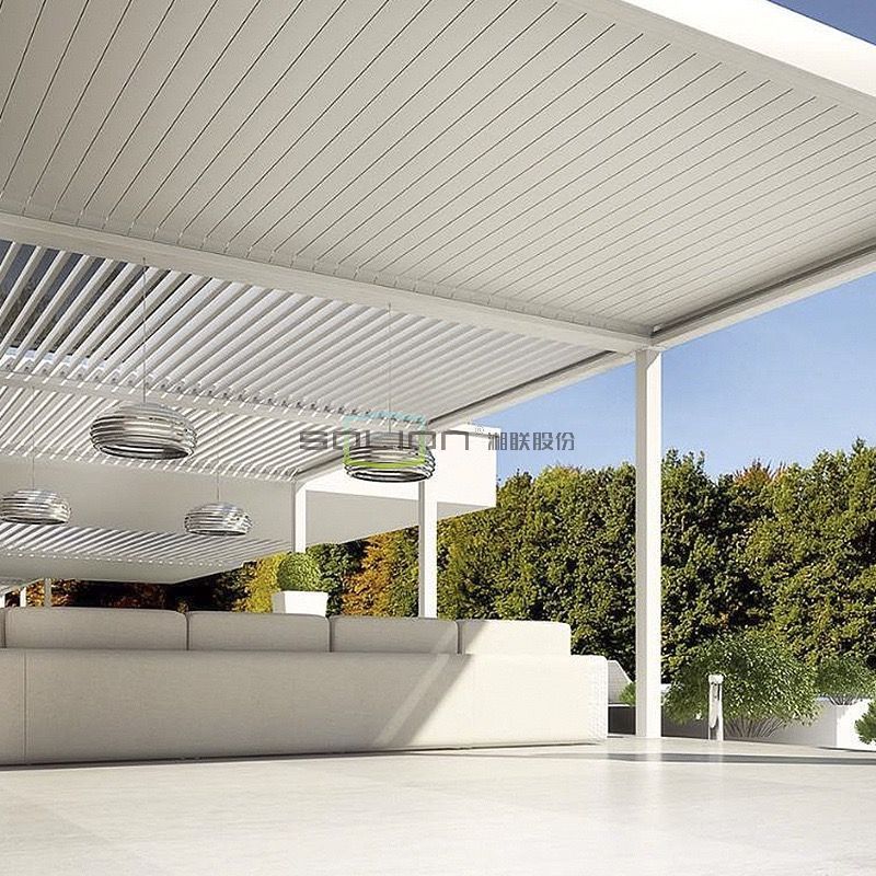 Shinilions custom size 10x12 Motorised Pergola Outdoor Modern Waterproof Aluminium Bioclimatic Electric Louvered Roof Pergola