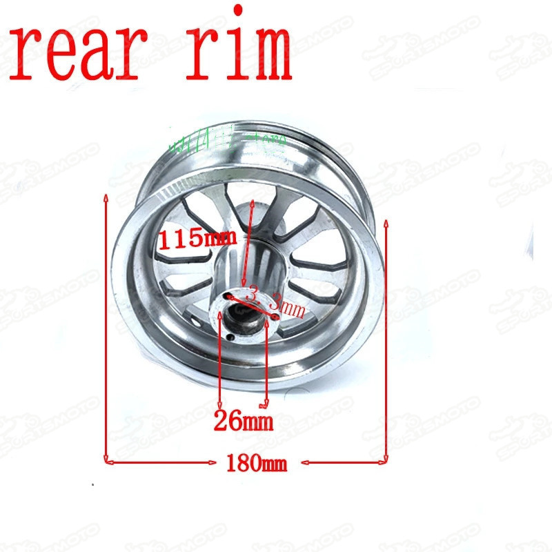 6.5 Inch Alloy Rims For Gasoline Scooter Tire Wheel Hub 90 65-6.5 110 50-6.5 Tyre Rims