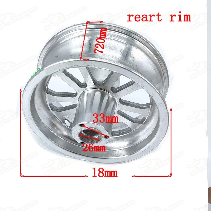 6.5 Inch Alloy Rims For Gasoline Scooter Tire Wheel Hub 90 65-6.5 110 50-6.5 Tyre Rims