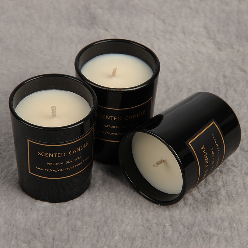 Wholesale 3 Pack Black Gift Box Aromatherapy Home Scented Small Clearance For Stress Relief Cotton Wick Organic Soy Candles