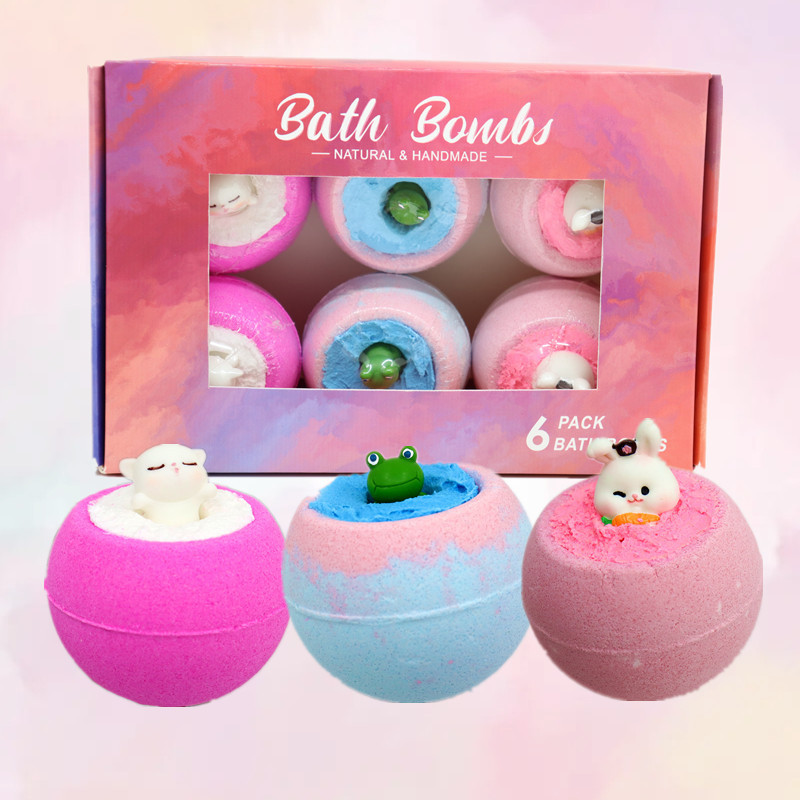 Shiyan 2023 new kids toy organic bath bombs fizzi ball gift set supplier small toys inside bath bombs