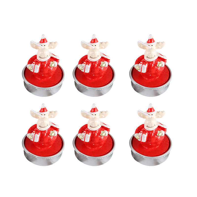 Shiyan 2023 RTS in stock Elk cute animals wax candles Christmas candle set gift box Santa Christmas tree snowman custom candles