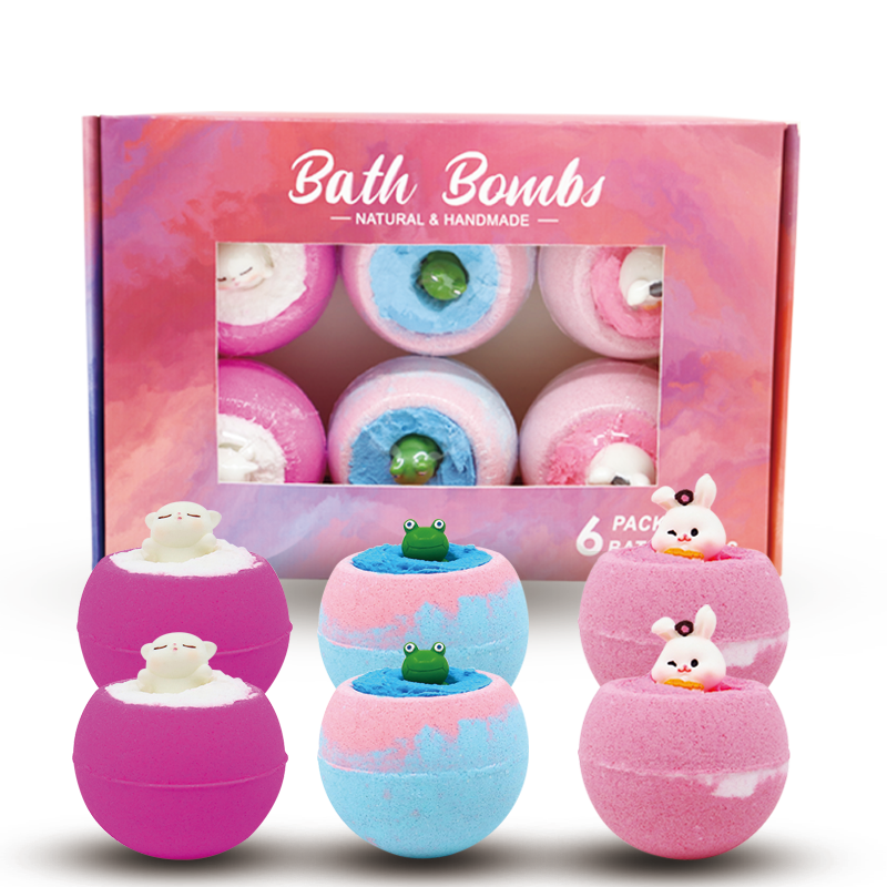 Shiyan 2023 new kids toy organic bath bombs fizzi ball gift set supplier small toys inside bath bombs