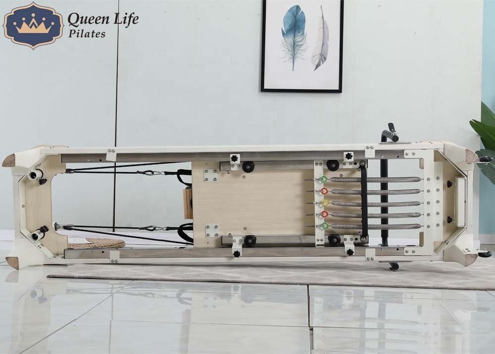 QueenLife New design pilates studio Home White Wood gym reformer pilates machine for sale