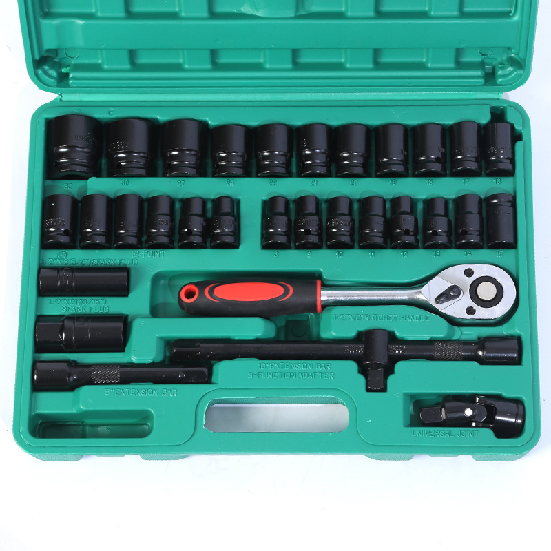 Factory 37 pcs Wrench extension bar Torx Socket and deep Torx Socket Set CrV Steel Super Torque Output Complete Kit