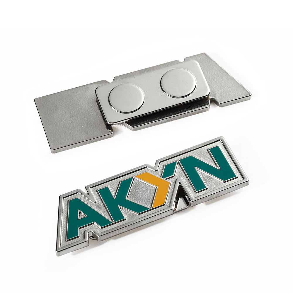 Personalised Metal Zinc Alloy Name Badge Magnets Soft Enamel Pins Custom Company Logo Employees Name Tag Badge