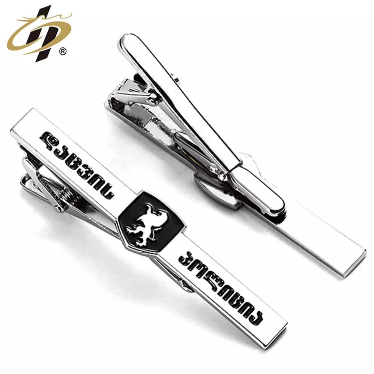 Personalized Cufflink Stainless Steel Engraved Cuff Links Tie Clip Men Custom Gold Metal Skinny Blank Tie Clip with Own Logo