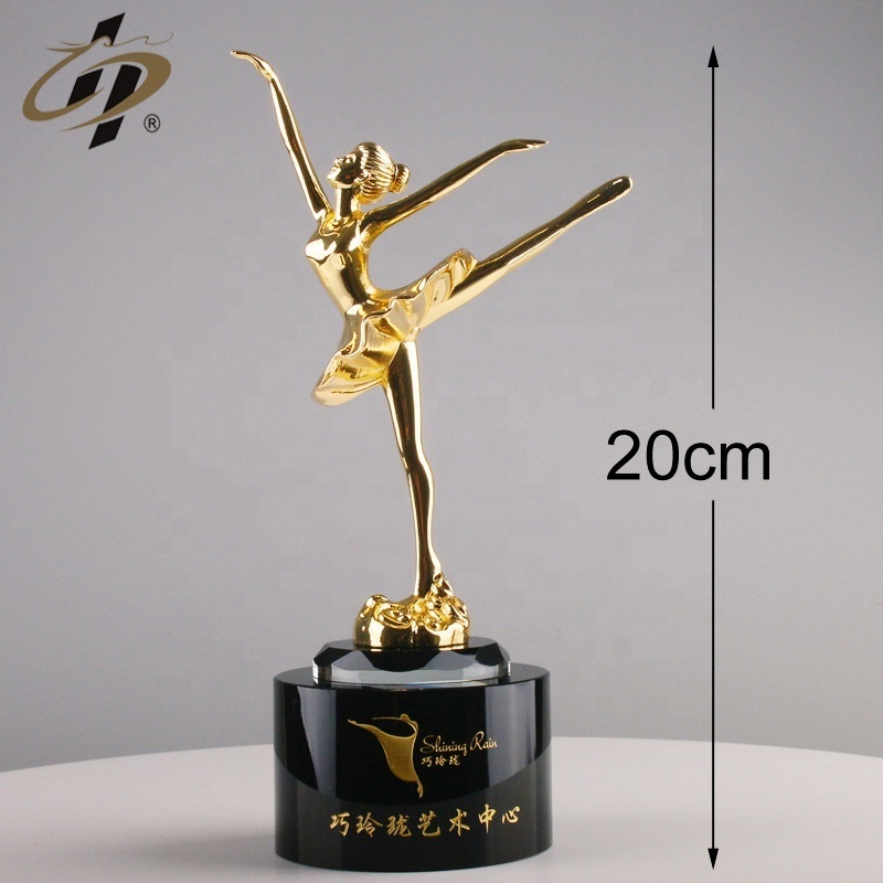 Promotional Zinc Alloy Metal 3D Custom Dance Medal Trophy Award Engraved Your Logo Gold Silver Bronze Trophies Cup