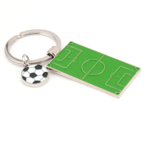 3d Keychain Metal Silver Custom Soft Enamel Keychain Sport Football Soccer Keychain