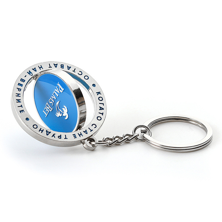 Manufacturer Custom Key Chain Logo Spinning Keychain Car Llaver Metal Zinc Alloy 360 Degree Rotating Enamel Keychain Spinner