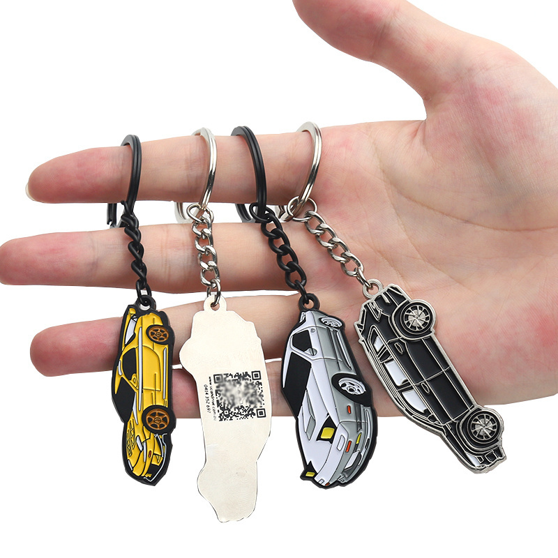 Fashion Cartoon Mini Car Keychain Cheap High Quality Enamel Metal Key Chain Custom Qr Code Soft Enamel 3d Metal Keychain