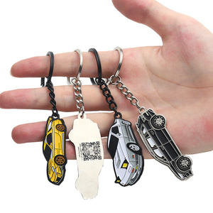 Fashion Cartoon Mini Car Keychain Cheap High Quality Enamel Metal Key Chain Custom Qr Code Soft Enamel 3d Metal Keychain