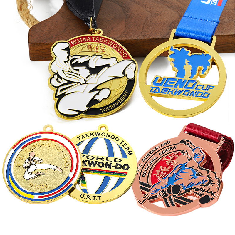 Custom Made Medals 2d 3D Competition Award Medals Sports Metal Logo Gold Boxing Judo Jiu Jitsu Taekwondo Karate Medal