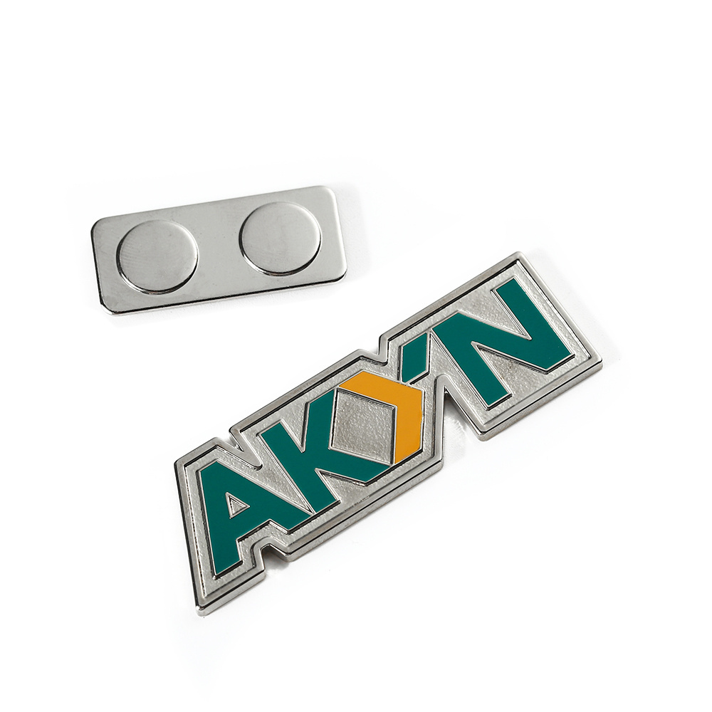 Personalised Metal Zinc Alloy Name Badge Magnets Soft Enamel Pins Custom Company Logo Employees Name Tag Badge