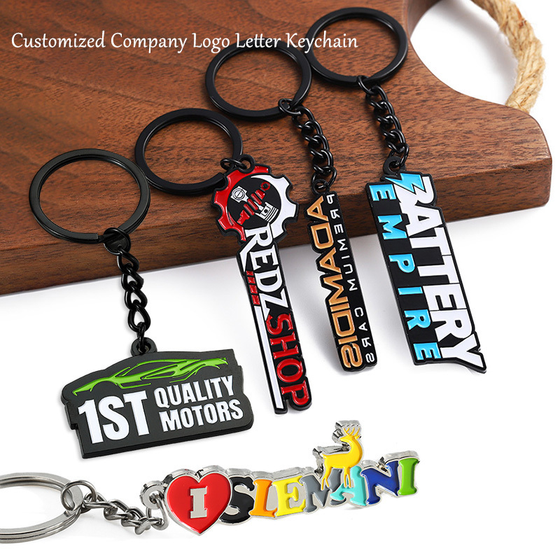 Factory Wholesale Custom Metal Key Chain 2d 3d Company Logo Letter Keychain Key Chains Keyring Custom Enamel Keychain