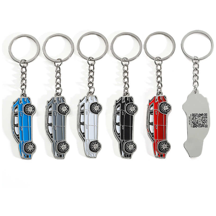 Fashion Cartoon Mini Car Keychain Cheap High Quality Enamel Metal Key Chain Custom Qr Code Soft Enamel 3d Metal Keychain