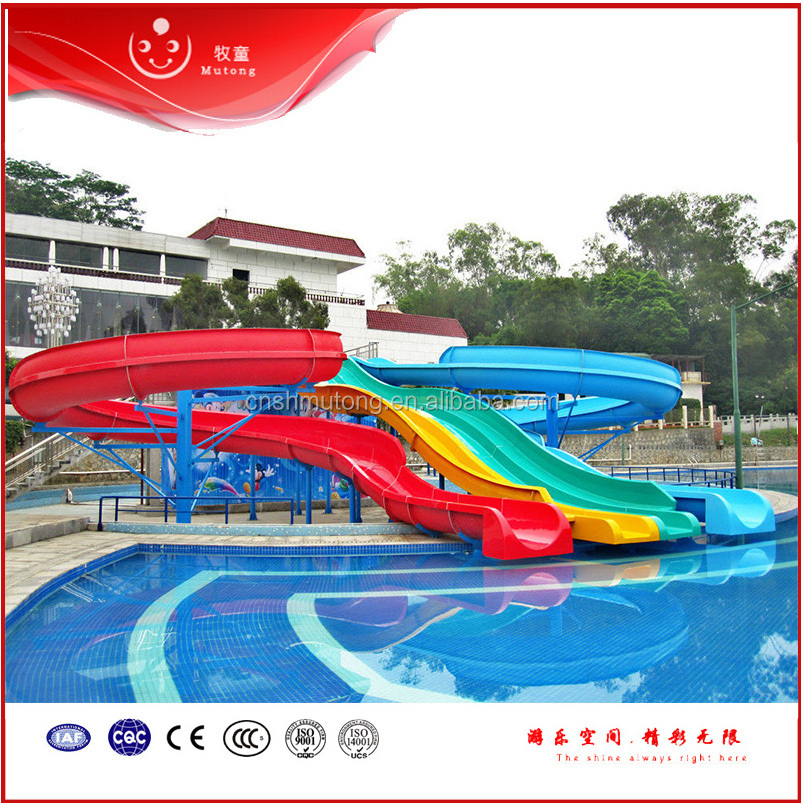 Commercial Aquapark Spiral Slide Fiberglass Slides Combination Spiral & Straight Slide