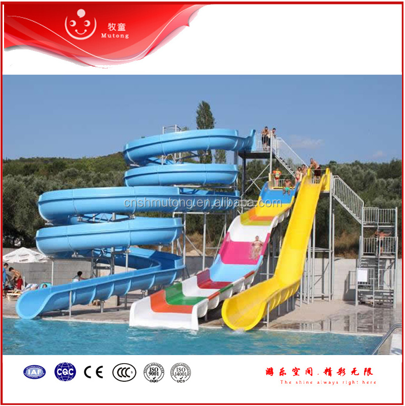 Popular Fiberglass Spiral Water Slides Swimming Pool Slide For Sale