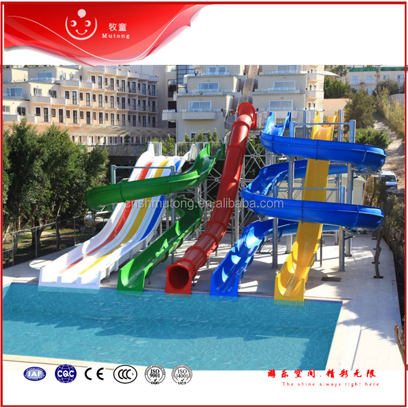 Popular Fiberglass Spiral Water Slides Swimming Pool Slide For Sale