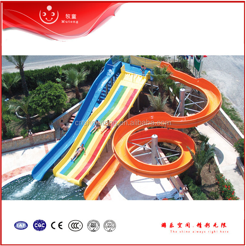 Aqua Park Equipment fiberglass Open Spiral Water Slides