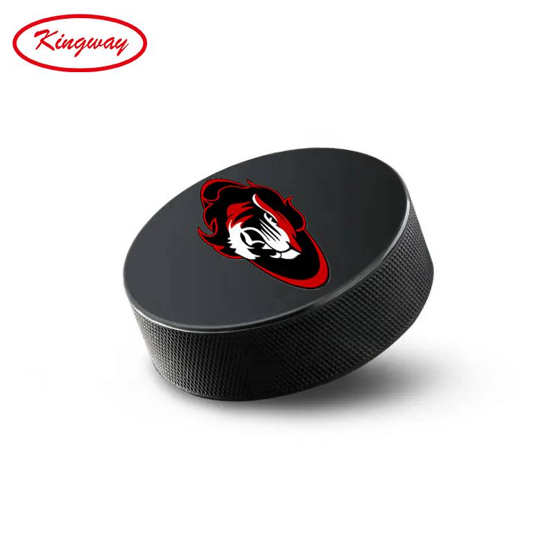 Design Logo Low MOQ Customized Rubber Black Hockey Puck Durable Hard Rubber Hockey Puck