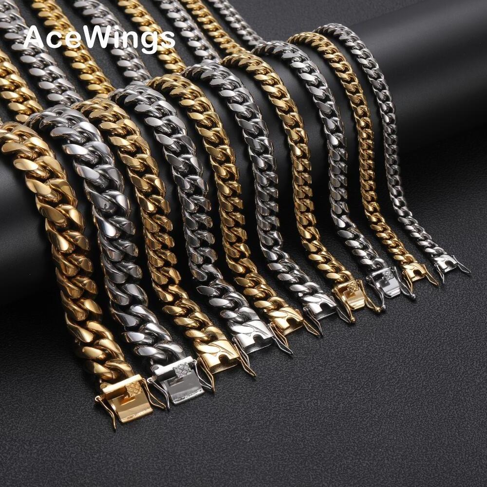 SC003 6mm 8mm 10mm 12mm 14mm 18mm Stainless Steel Cuban link chain Hip Hop Chain Necklace mens necklace chain