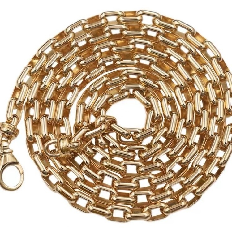 18k gold 4.1mm cylindrical chain AU750 bold men's chain