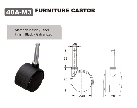 plastic 40mm baby walker caster 40A-M3