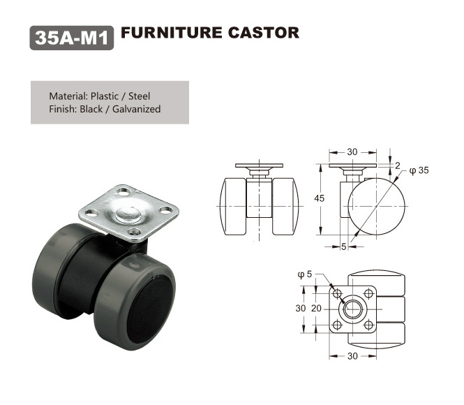 plastic 40mm baby walker caster 40A-M3