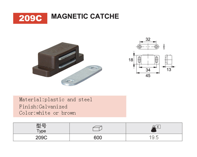 209C magnetic cabinet wood door catch