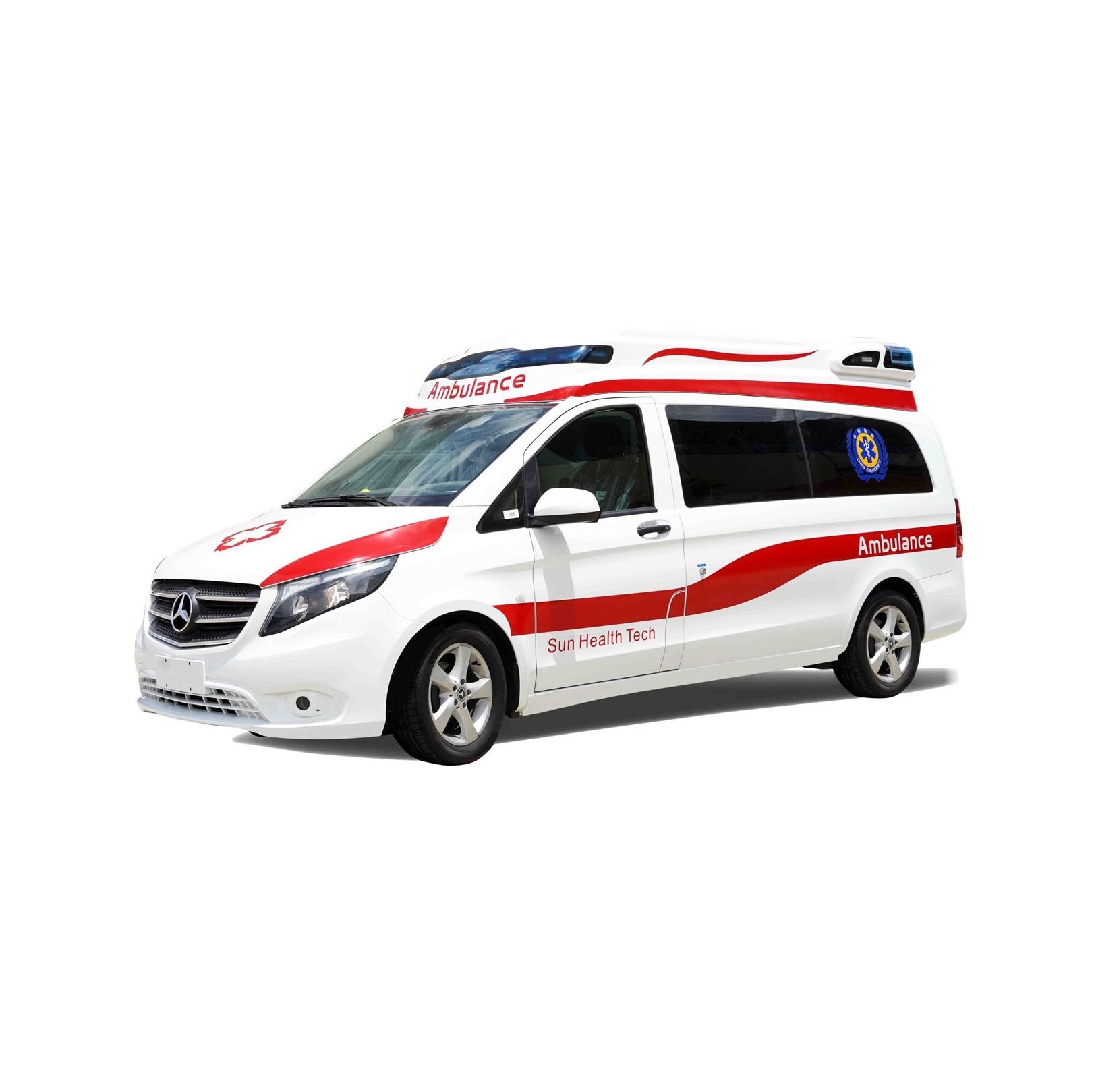 High Quality Vito Emergency Medical Hospital First Aid Monitoring Ambulance Vehicle with Integrated ABS Interior Ambulance Car