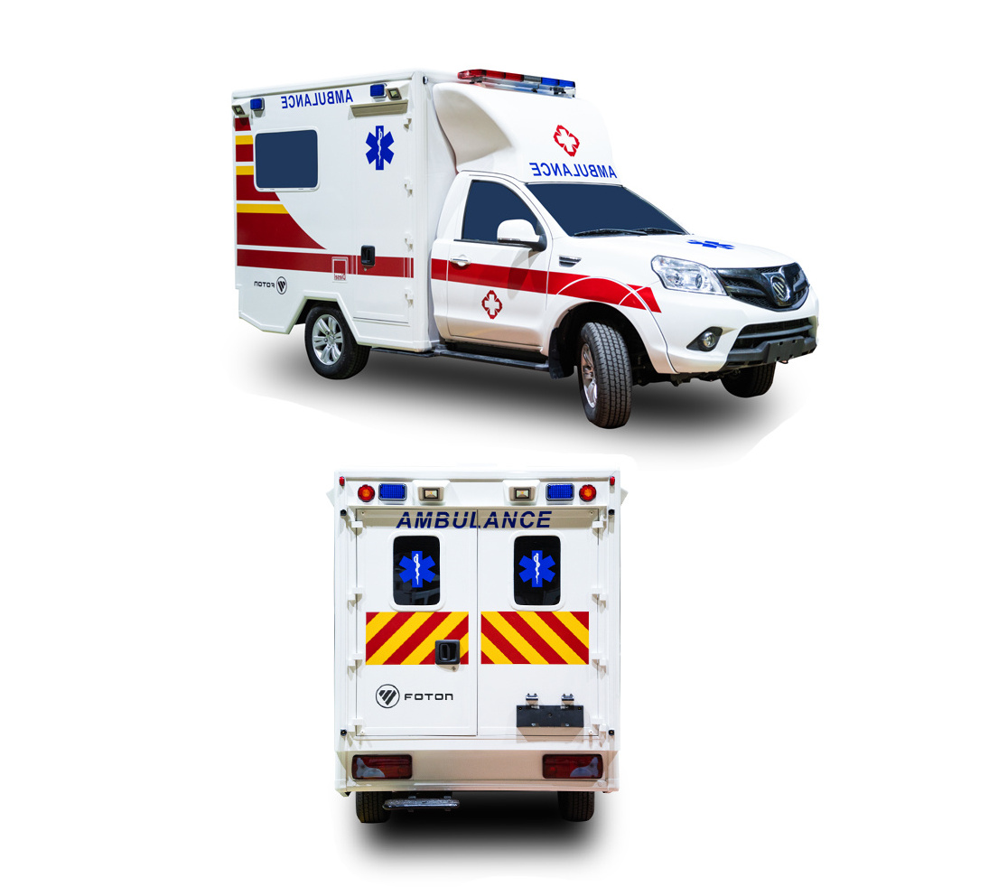 4x4 Ambulance Vehicle FOTON Tunland Pick-up Box Ambulance Monitoring Mobile Medical Ambulance car for sale