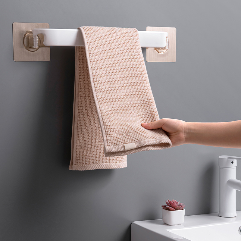 360 Degree Corner Bathroom Towel Rack  Hanging Bar Plastic Storage shelf  Wall Mount