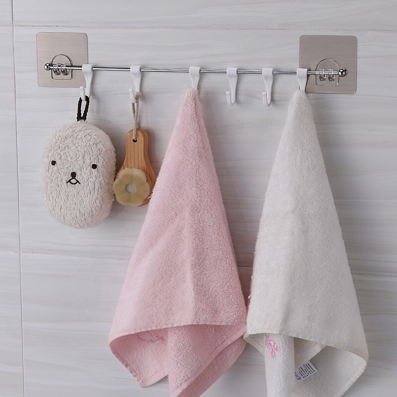 Over the Door Hook Horizontal 6 Hook Rack Hanger Towel AND Clothing Hanger Stainless Steel Storage Overdoor hook