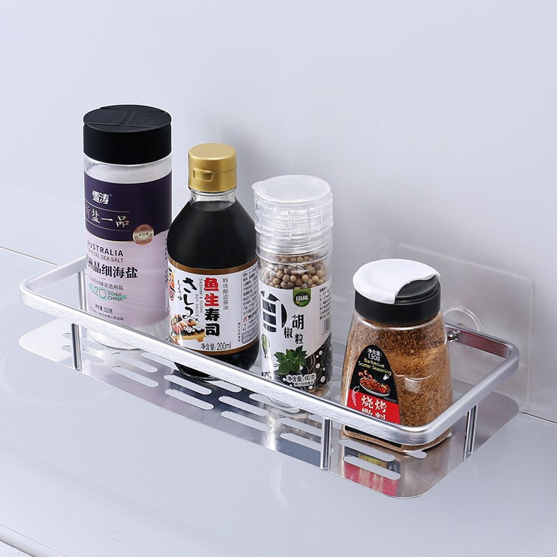 2021 Bathroom Shelf Shower Shelf Adhesive Aluminum Shower Caddy for Shampoo Holder Kitchen Rack Storage Organizer No Drilling